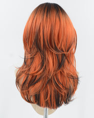 Orange Ombre Black Synthetic Wig HW746