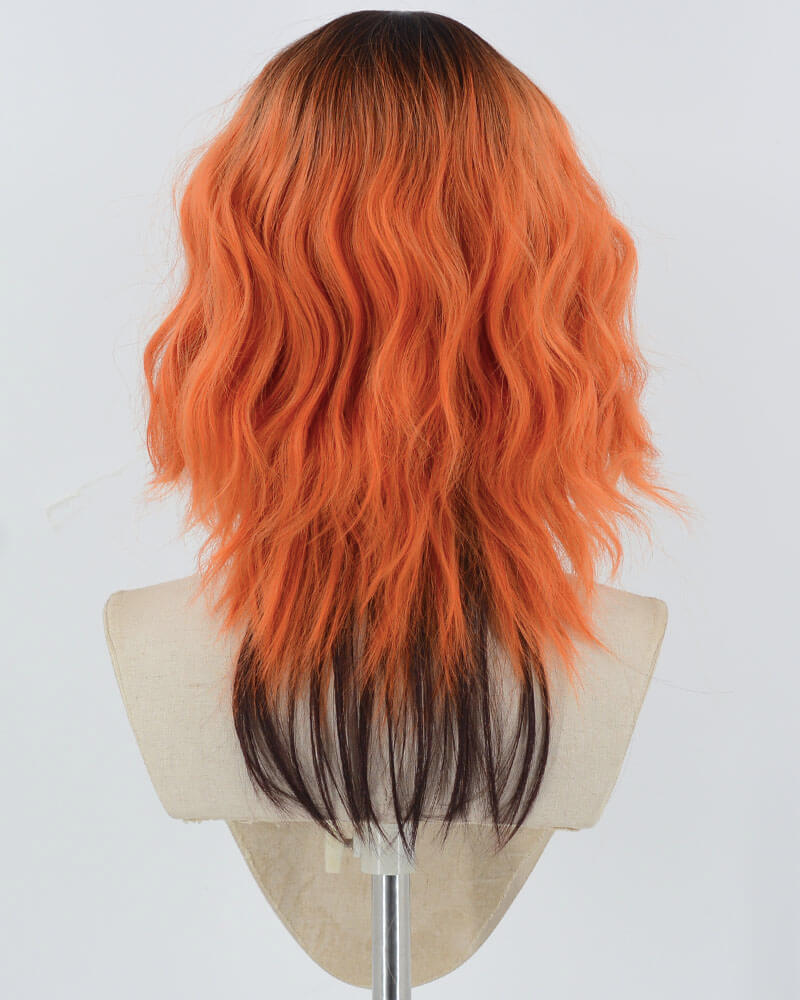Black Ombre Orange Synthetic Wig HW636