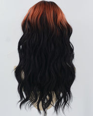 Orange Ombre Black Curly Synthetic Wig HW650