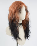 Orange Ombre Black Curly Synthetic Wig HW398
