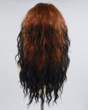 Orange Ombre Black Curly Synthetic Wig HW374