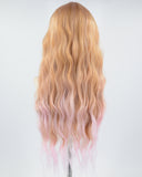 Orange Brown Ombre Pink Synthetic Wig HW415