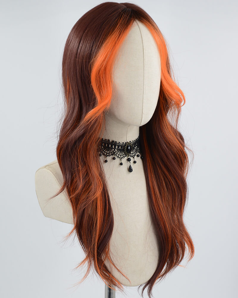 Orange Brown Synthetic Wig HW358