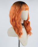 Black Ombre Orange Curly Short Synthetic Wig HW277