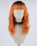 Black Ombre Orange Curly Short Synthetic Wig HW277