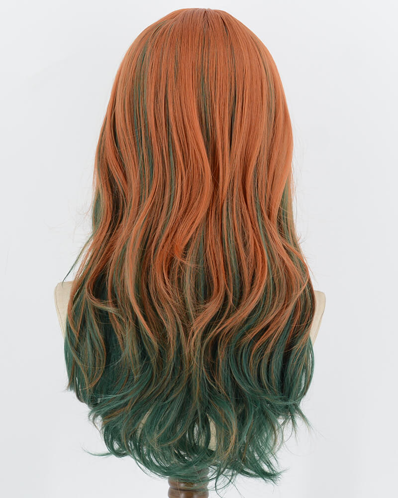 Orange Green Wavy Synthetic Wig HW881