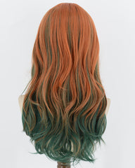 Orange Green Wavy Synthetic Wig HW881