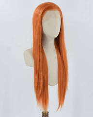 Ginger Orange Long Straight Synthetic Lace Front Wig WW855