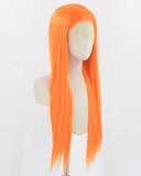 Orange Long Straight Synthetic Lace Front Wig WW957