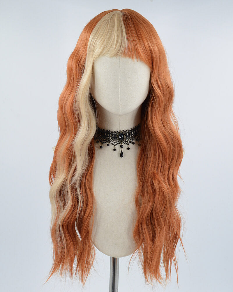 Orange Curly Blonde Synthetic Wig HW268