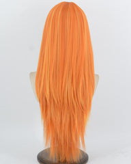 Long Straight Orange Highlight Synthetic Wig HW871