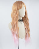 Orange Brown Ombre Pink Synthetic Wig HW415