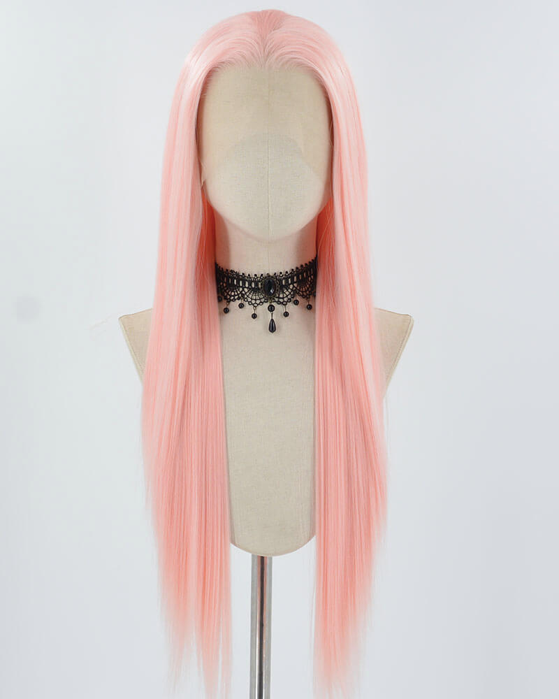 Pink Synthetic Lace Front Wig WW795
