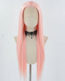 Pink Synthetic Lace Front Wig WW795