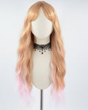 Orange Brown Ombre Pink Synthetic Wig HW415