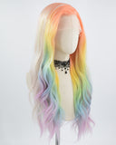 Orange Ombre Rainbow Synthetic Lace Front Wig WW569