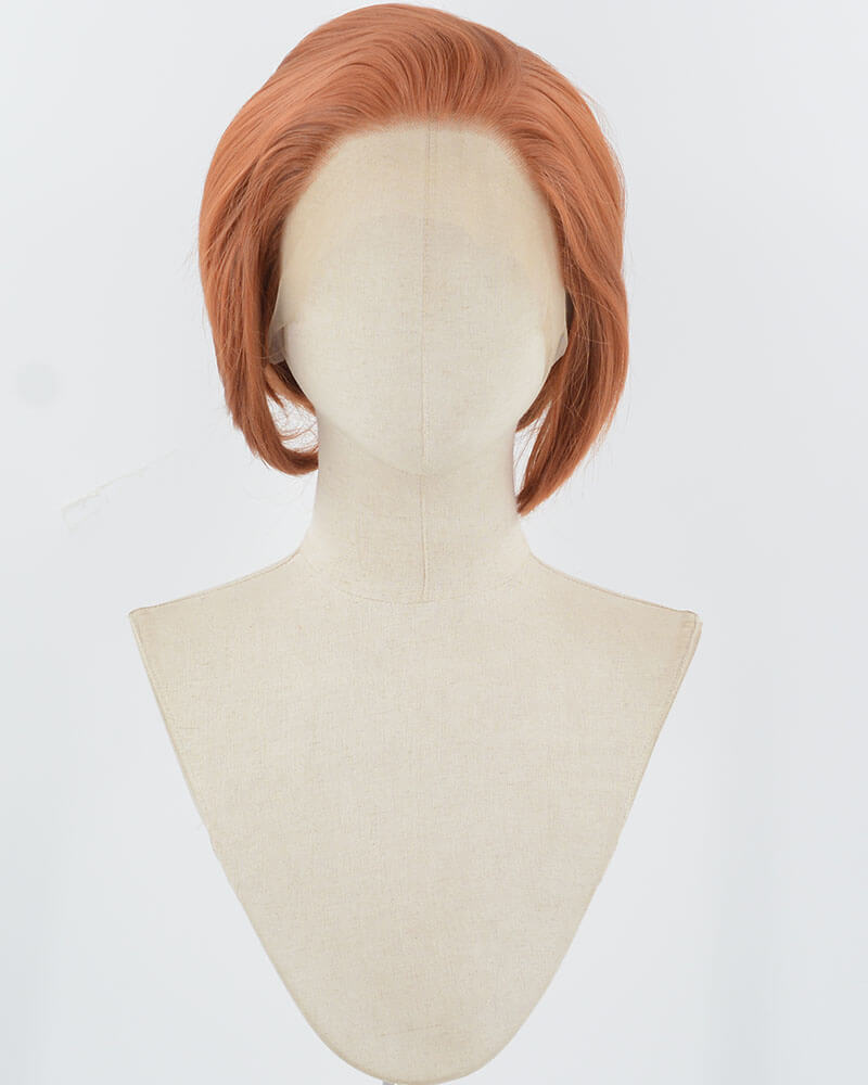 Orange Short Synthetic Lace Front Men's Wig MW038