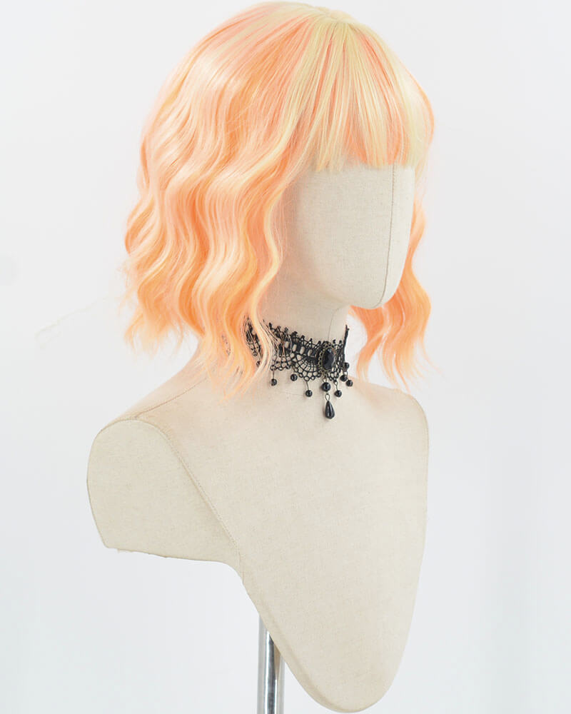 Mixed Orange Short Curly Synthetic Wig HW678