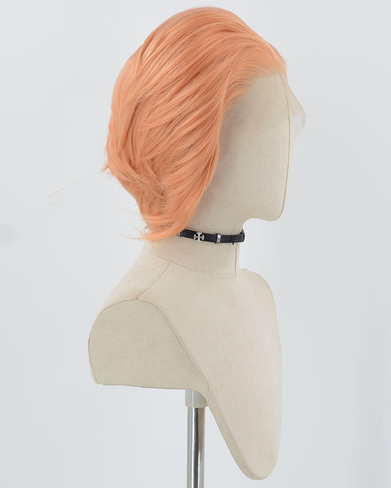 Orange Short Synthetic lace Front Wig MW021