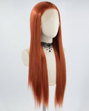 Copper Red Straight Synthetic Lace Front Wig WW683