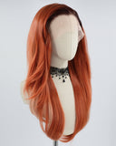 Ombre Dark Orange Synthetic Lace Front Wig WW611