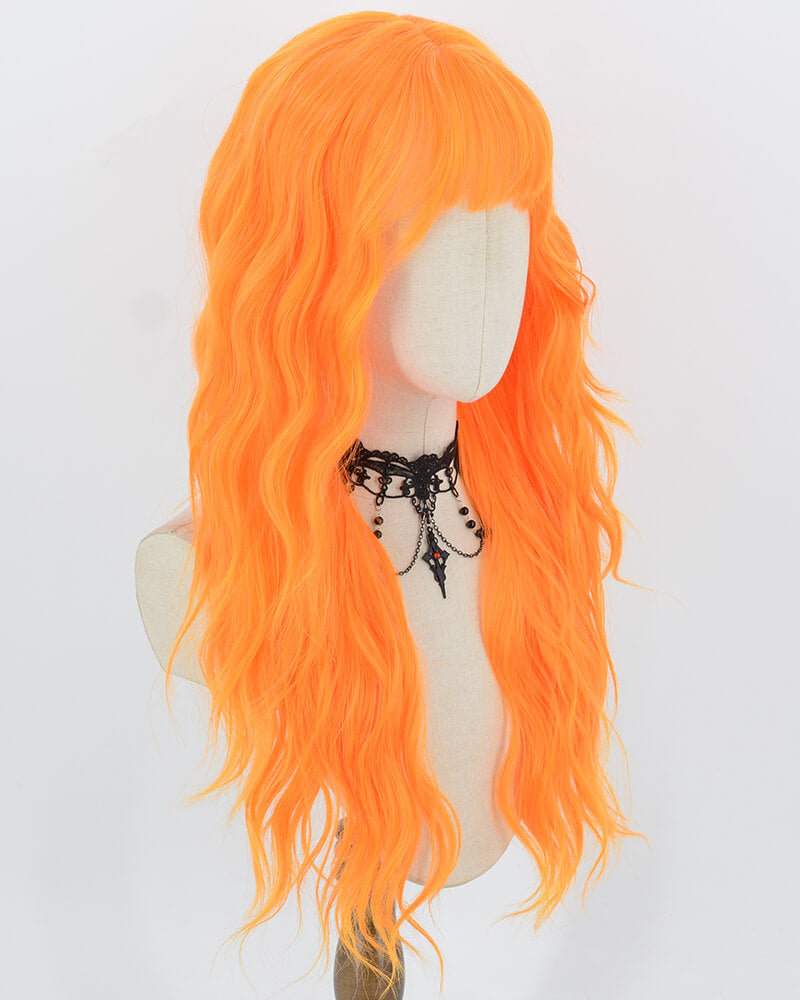 Orange Long Wavy Synthetic Wig HW867