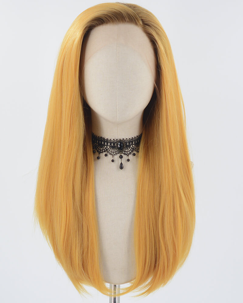 Ombre Orange Straight Synthetic Lace Front Wig WW767