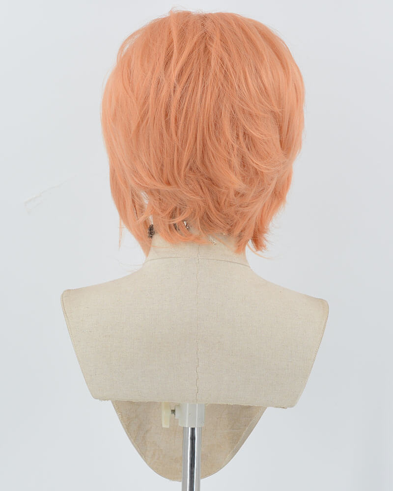 Orange Short Synthetic lace Front Wig MW021