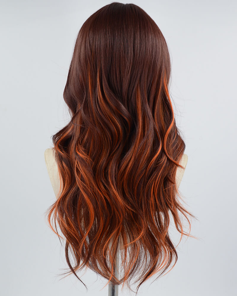 Orange Brown Synthetic Wig HW358