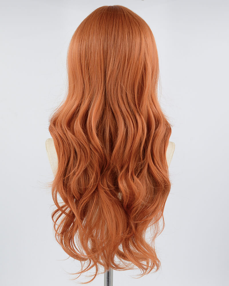 Orange Long Wavy Synthetic Wig HW350