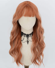 Orange Highlight Blonde Curly Synthetic Wig HW870
