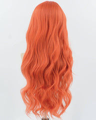 Long Orange Wavy Synthetic Wig HW676