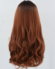 Ombre Dark Copper Red Synthetic Wig HW649