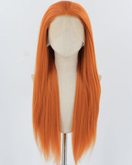 Orange Long Yaki Synthetic Lace Front Wig WW897