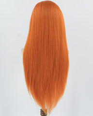 Orange Long Yaki Synthetic Lace Front Wig WW897