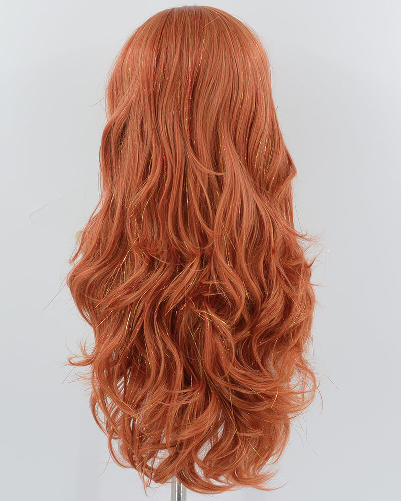 Orange Tinsel Synthetic Lace Front Wig WW756
