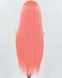 Pink Long Straight Synthetic Lace Front Wig WW935