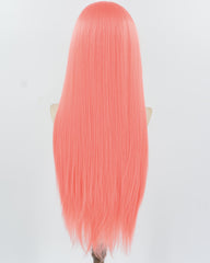 Pink Long Straight Synthetic Lace Front Wig WW935