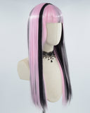 Pink Black Highlight Straight Synthetic Wig HW287