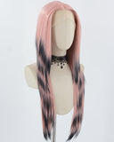 Pink Ombre Black Long Synthetic Lace Front Wig WW762
