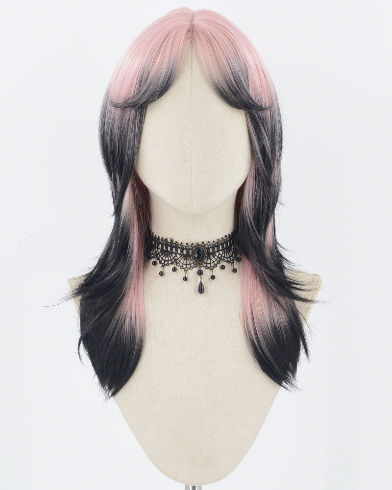 Pink Ombre Black Synthetic Wig HW483