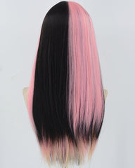 Pink Black Straight Synthetic Wig HW620