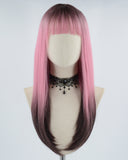 Brown Ombre Pink Synthetic Wig HW276