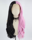 Half Black Half Pink Synthetic Lace Front Wig WW570