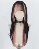 Black Pink Synthetic Wig HW826