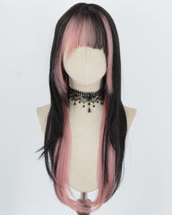 Black Pink Synthetic Wig HW826