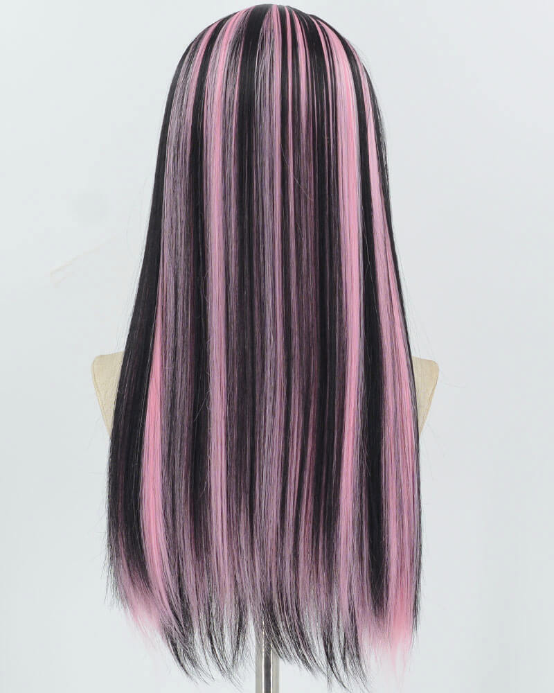Black Pink Synthetic Wig HW655