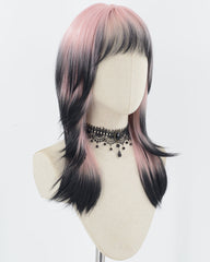 Pink Ombre Black Synthetic Wig HW483