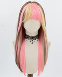 Pink Blonde Brown Synthetic Wig HW806
