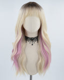 Ombre Blonde Pink Synthetic Wig HW291